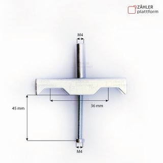 Heizkostenverteiler Montage Zubehör Röhrenradiatoren GR 36 mm ZS M4x45