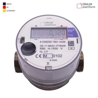 Funk Wasserzähler Aufputz 80 110 130 mm Kalt Warm Kalt bis 30°C 80 mm